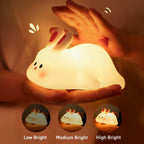Cute Rabbit Silicone LED Night Light USB Rechargeable Touch Control ingredients