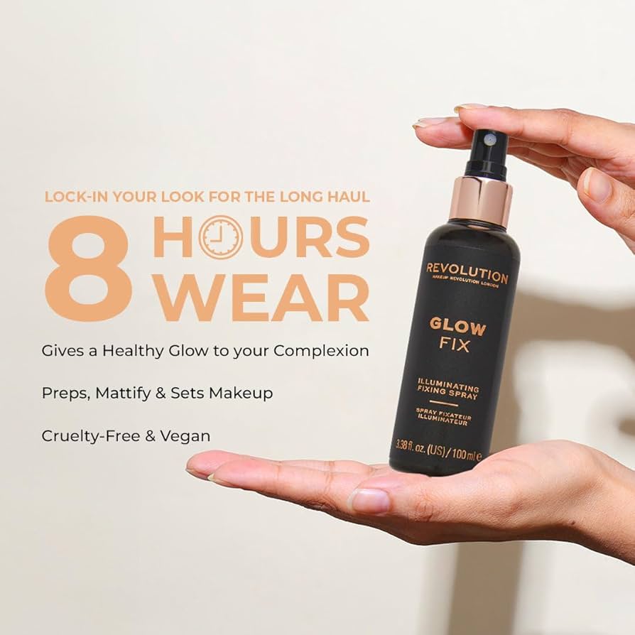 revolution glow fix illuminating fixing spray 100ml review