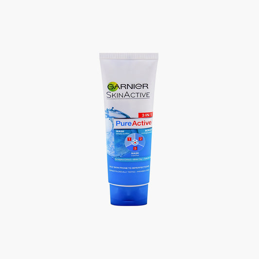 Garnier SkinActive Pure Active 3-in-1 Clay Wash Scrub Mask 50ml