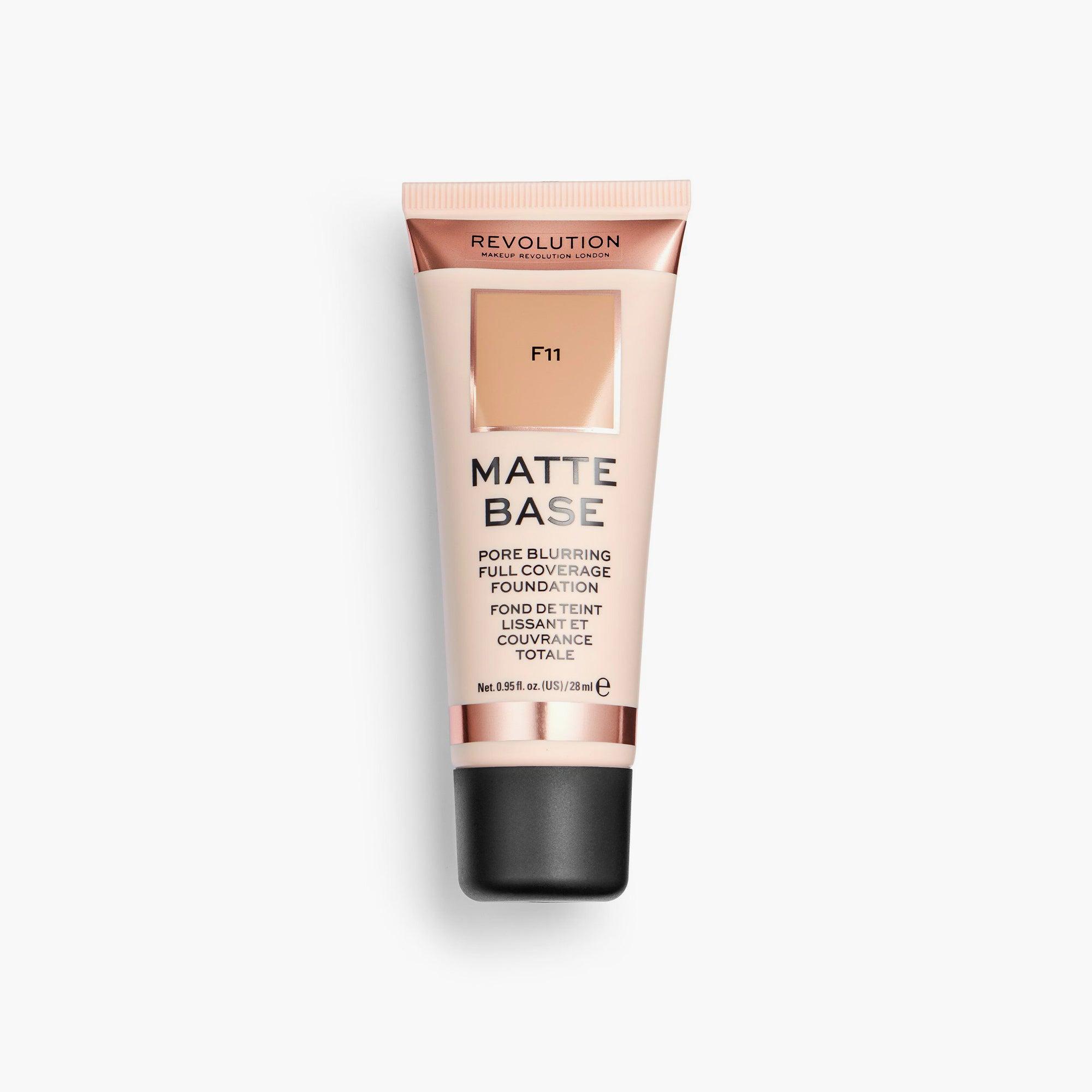Revolution Matte Base Pore Blurring Full Coverage Foundation F11 28ml