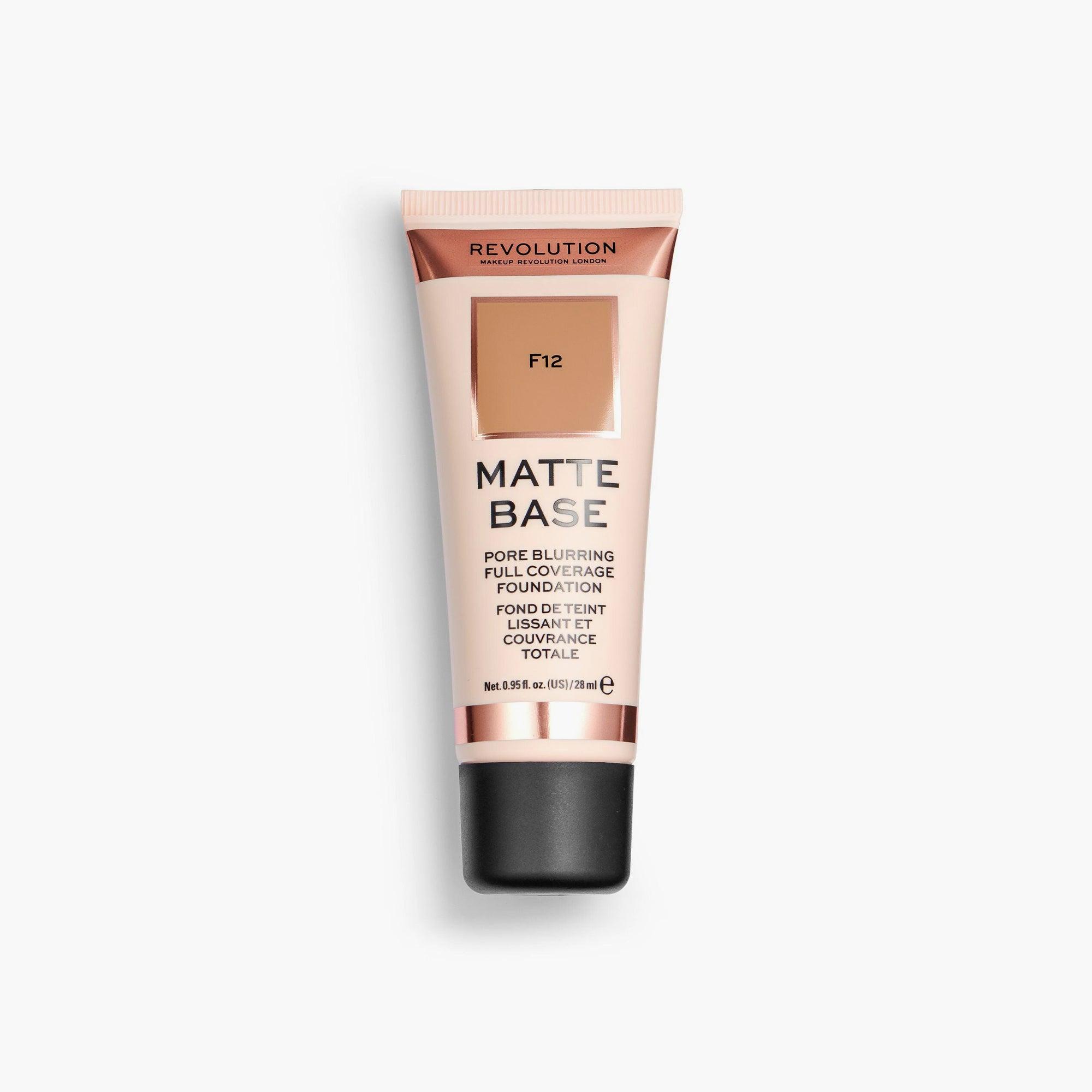 Revolution Matte Base Pore Blurring Full Coverage Foundation F12 28ml