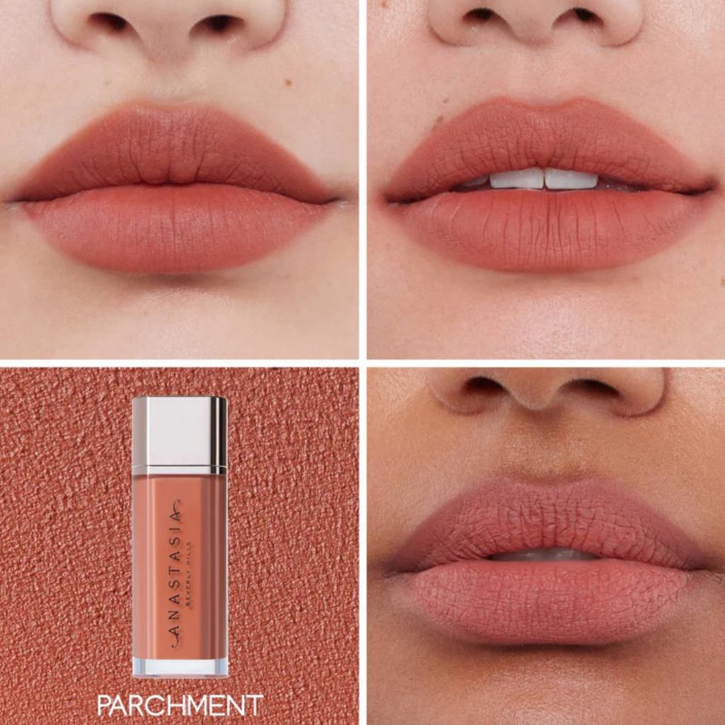 Anastasia Beverly Hills Lip Velvet Liquid Lipstick Parchment Before | After Image