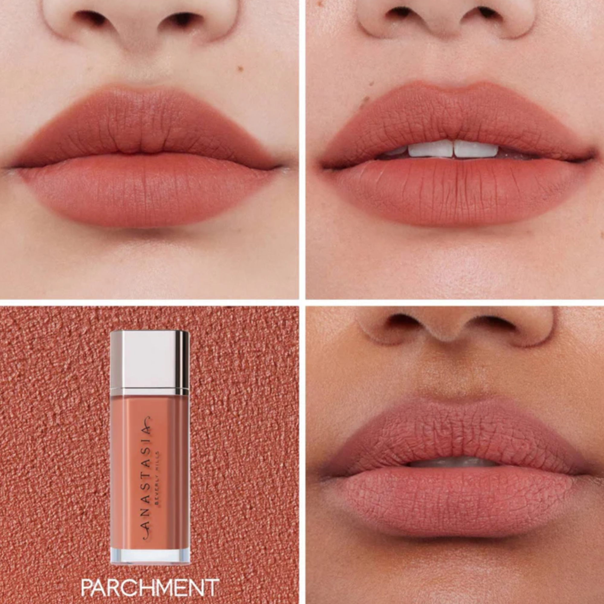 Anastasia Beverly Hills Lip Velvet Liquid Lipstick Parchment Before | After Image