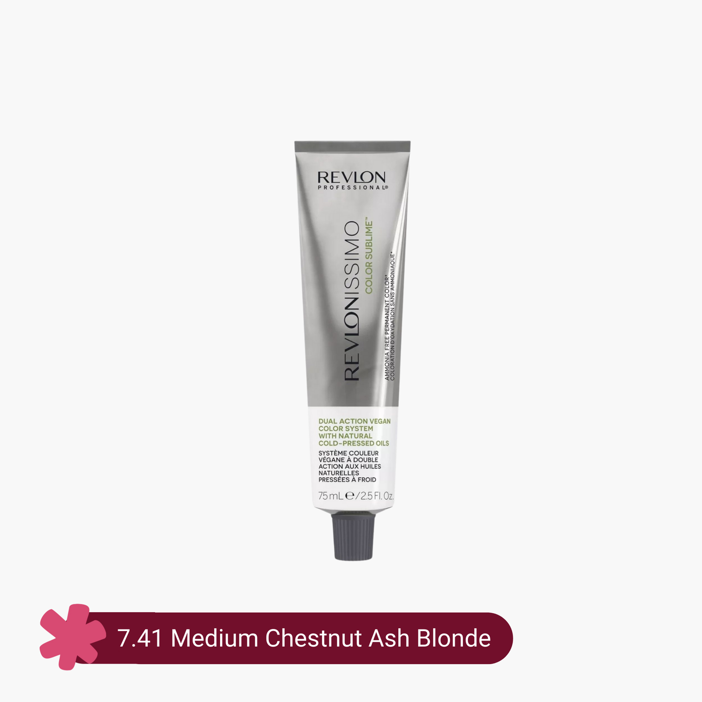 Revlon Professional Revlonissimo Color Sublime Ammonia Free Hair Color 7.41 Medium Chestnut Ash Blonde 75ml