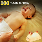 Cute Rabbit Silicone LED Night Light USB Rechargeable Touch Control how to use
