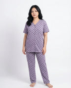Sajiero Cotton PJ Set Heart Bliss Purple