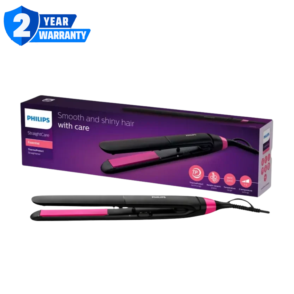 Philips StraightCare Essential Thermoprotect Straightener BHS375/03