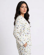 Sajiero Summer Crinkled Pajama Suit Pastel Bloom