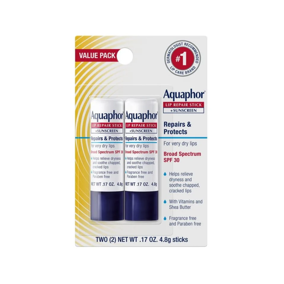 Aquaphor Lip Repair Sunscreen SPF 30 Pack