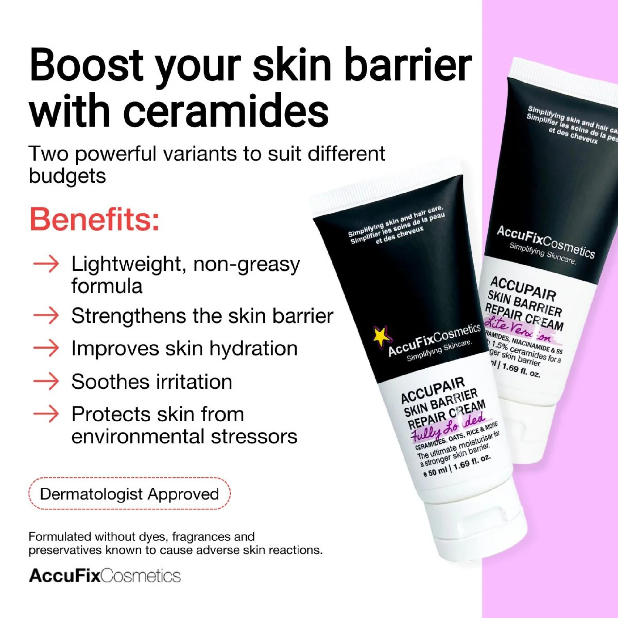 AccuFix Cosmetics AccuPair Skin Barrier Repair Cream with Ceramides