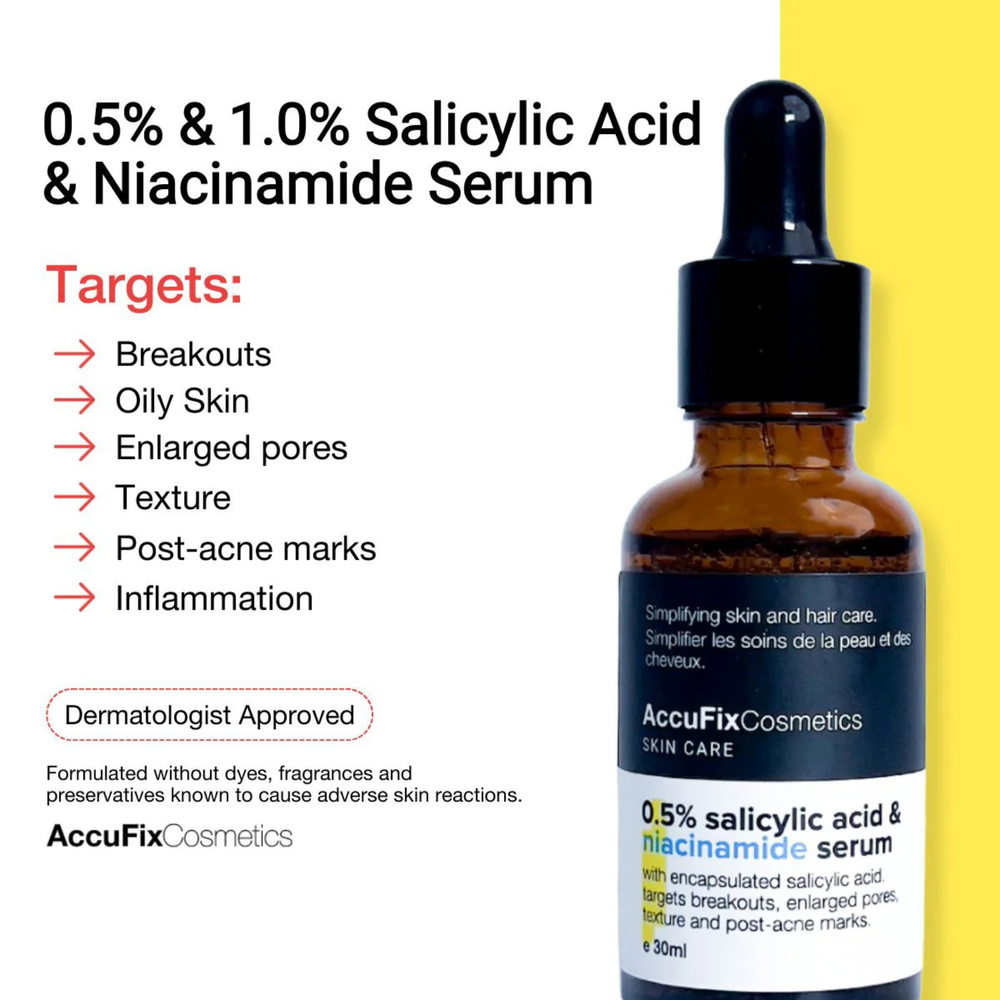 AccuFix Cosmetics Encapsulated 0.1% Salicylic Acid & Niacinamide Serum