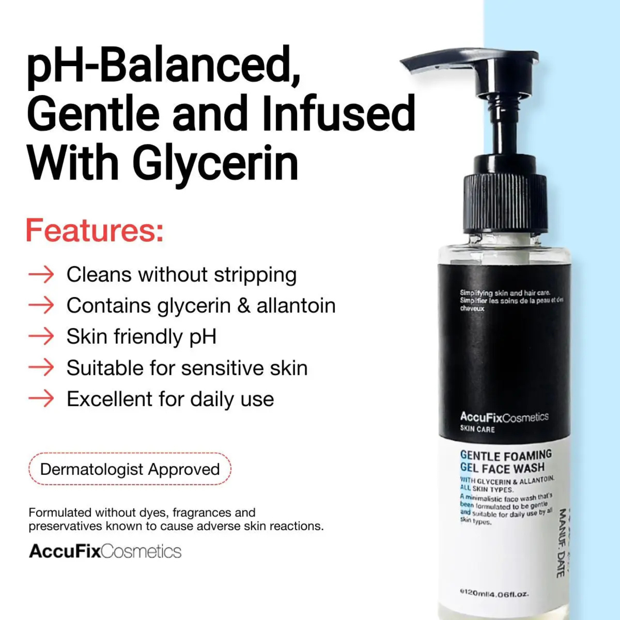 AccuFix Cosmetics Gentle Foaming Gel Face Wash