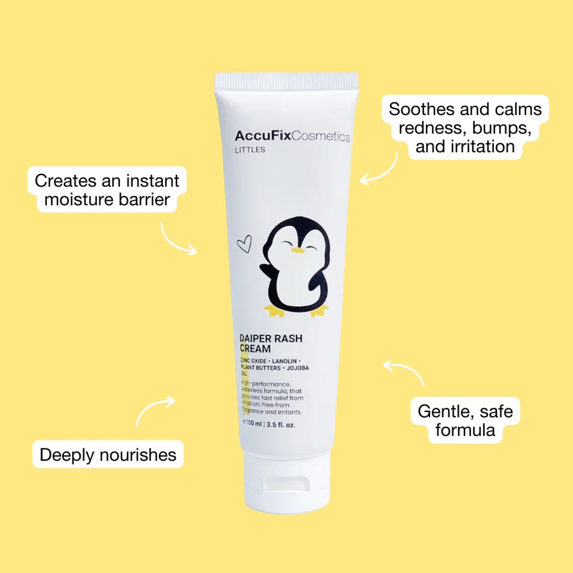 AccuFix Cosmetics Littes Baby Diaper Rash Cream/Balm with Zinc Oxide