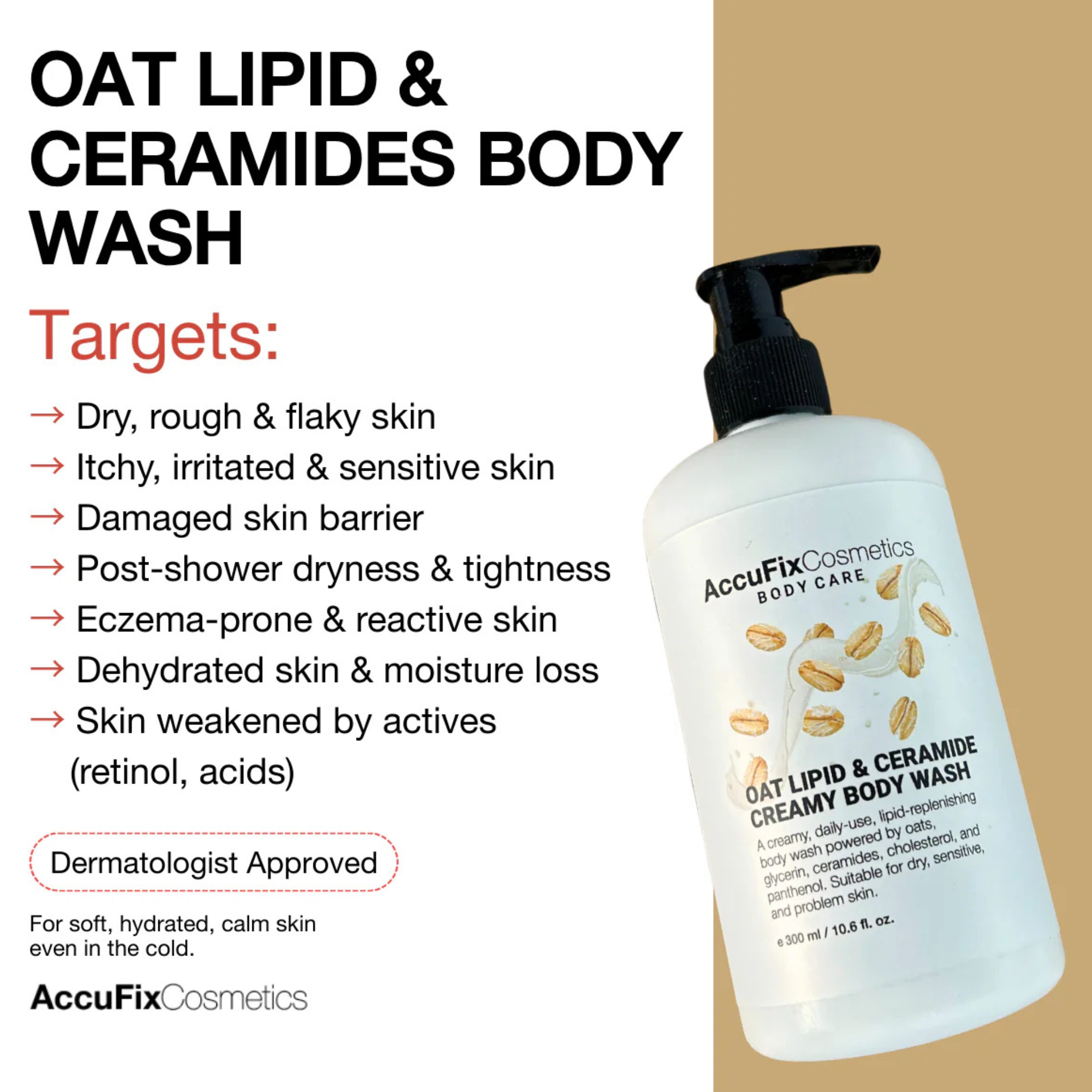 AccuFix Cosmetics Oat Lipid & Ceramides Body Wash