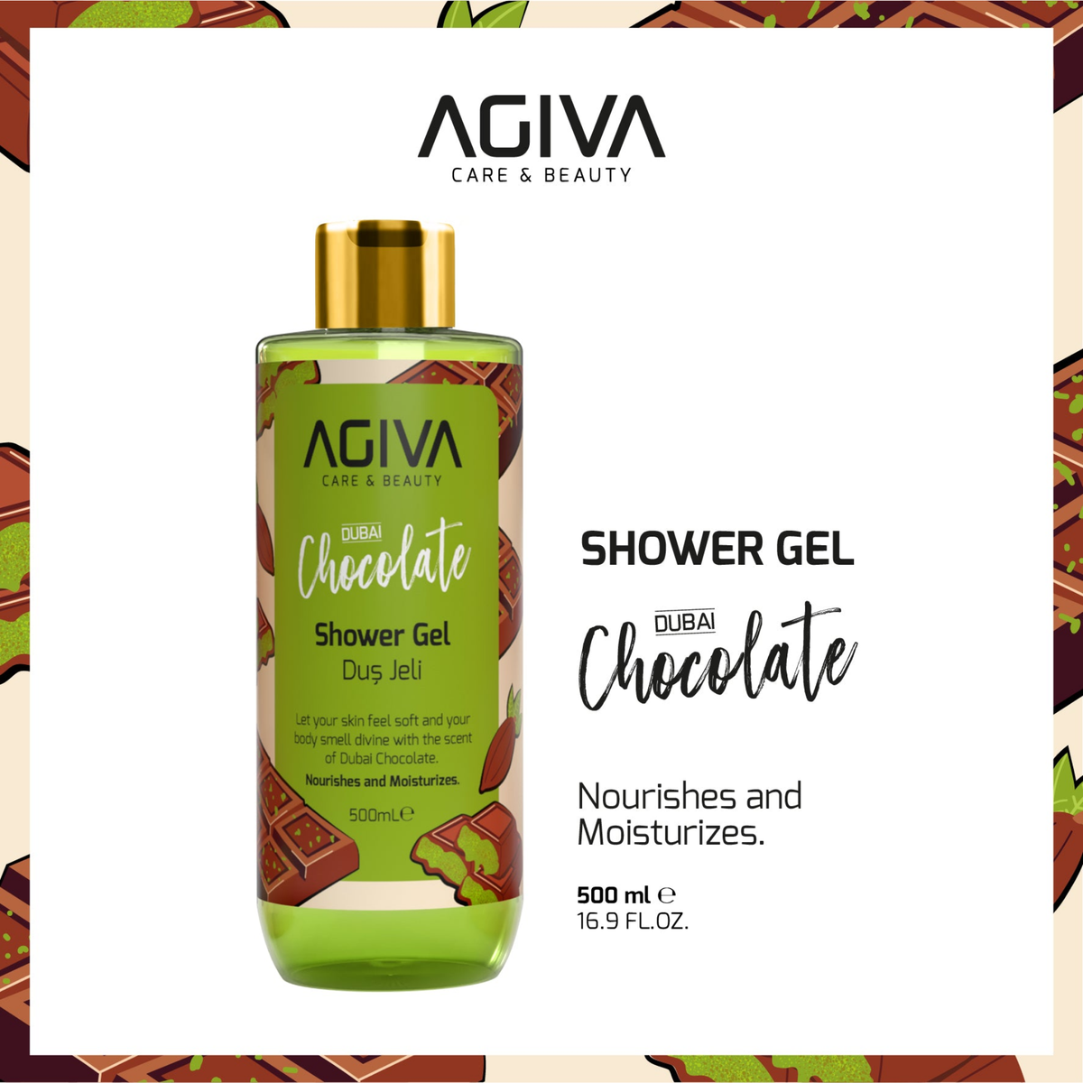 Agiva Care and Beauty Dubai Chocolate Shower Gel