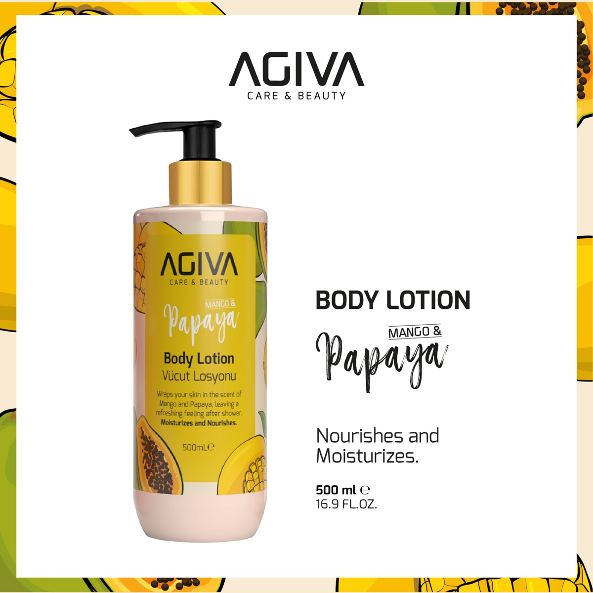 Agiva Care and Beauty Mango Papaya Body Lotion