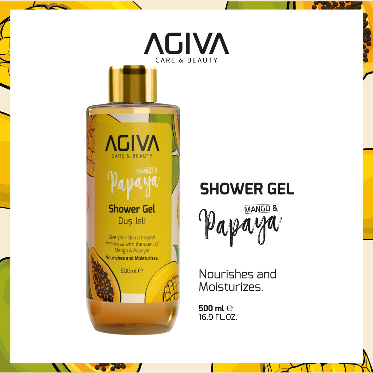 Agiva Care and Beauty Mango Papaya Shower Gel