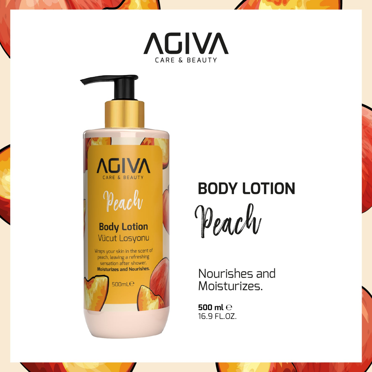 Agiva Care and Beauty Peach Body Lotion