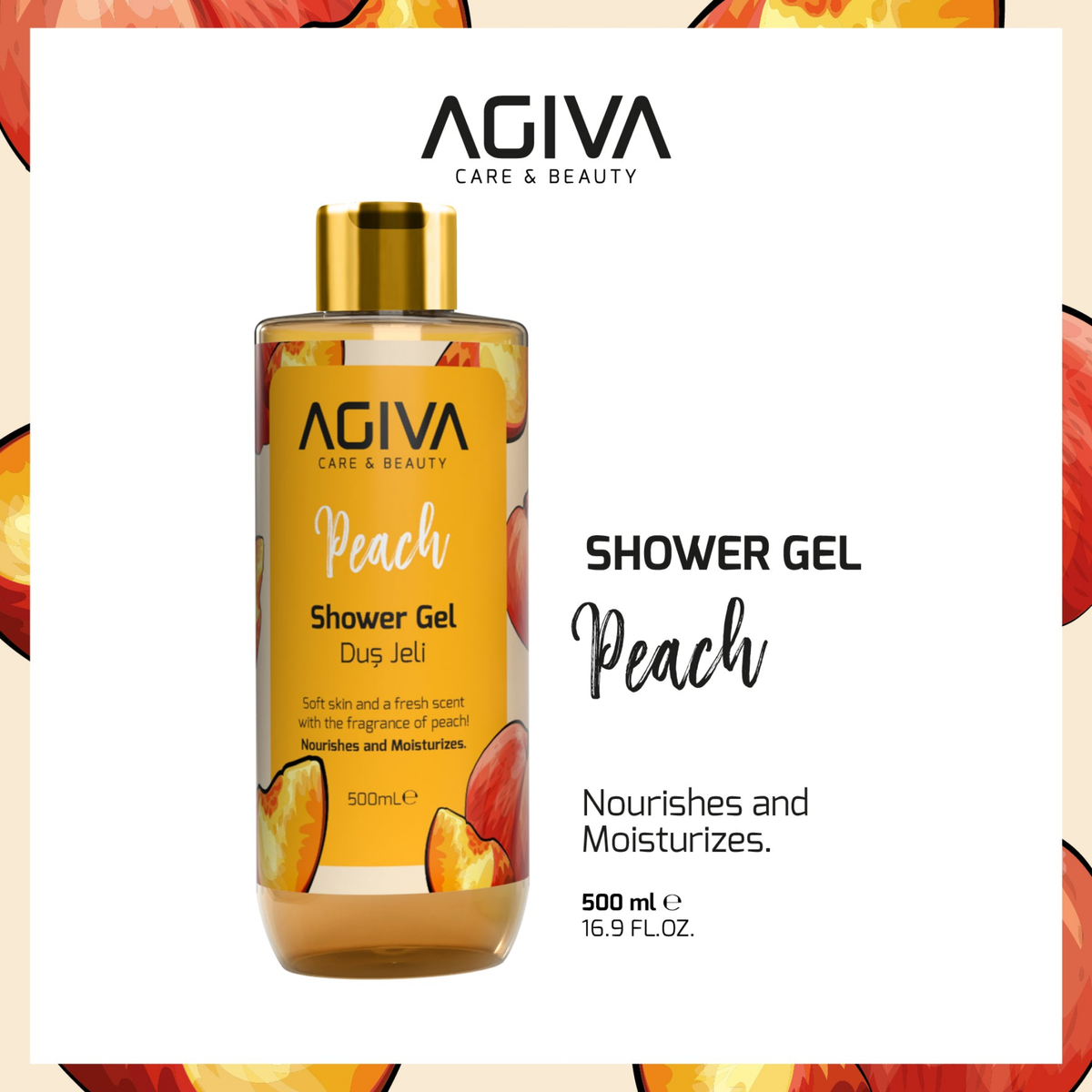 Agiva Care and Beauty Peach Shower Gel