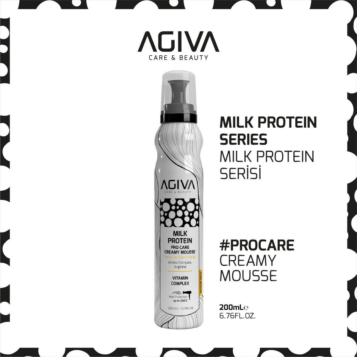Agiva Milk Protein Amino Complex Pro Care Hair Mousse