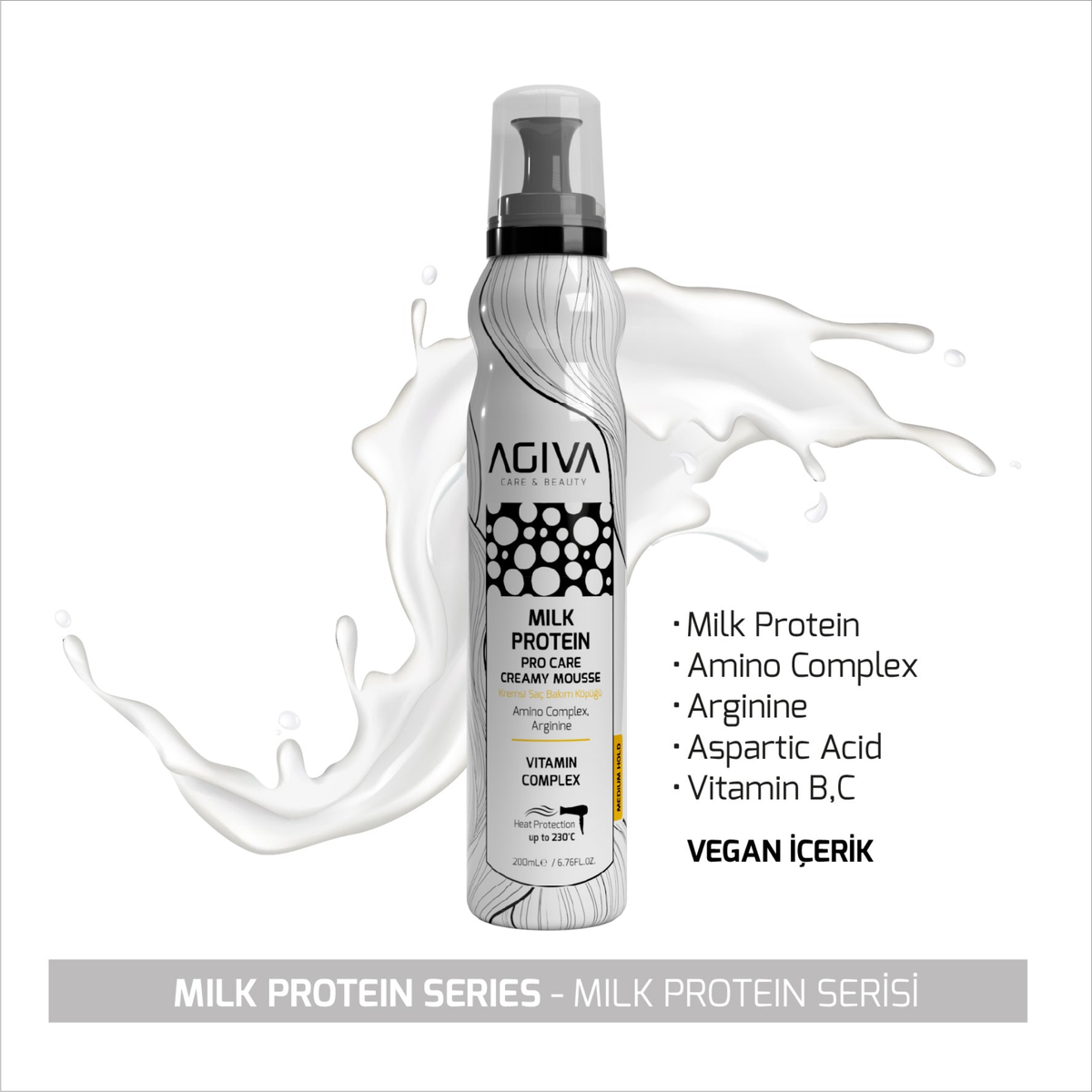 Agiva Milk Protein Amino Complex Pro Care Hair Mousse