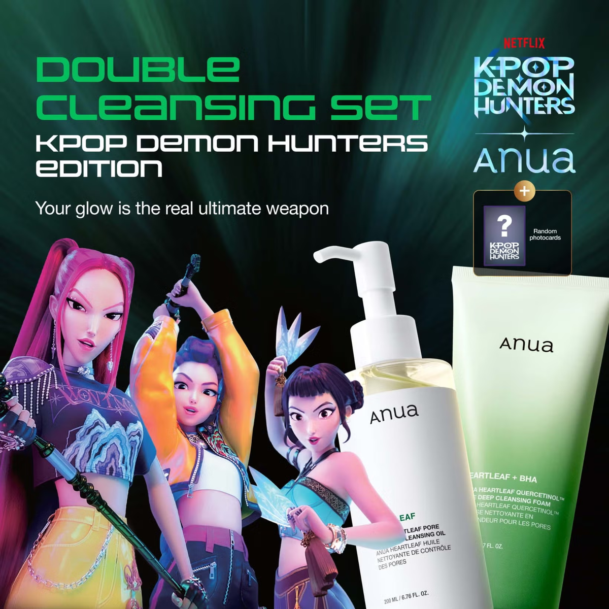Anua X K Pop Demon Hunters Glass Skin Cleanse Duo Set
