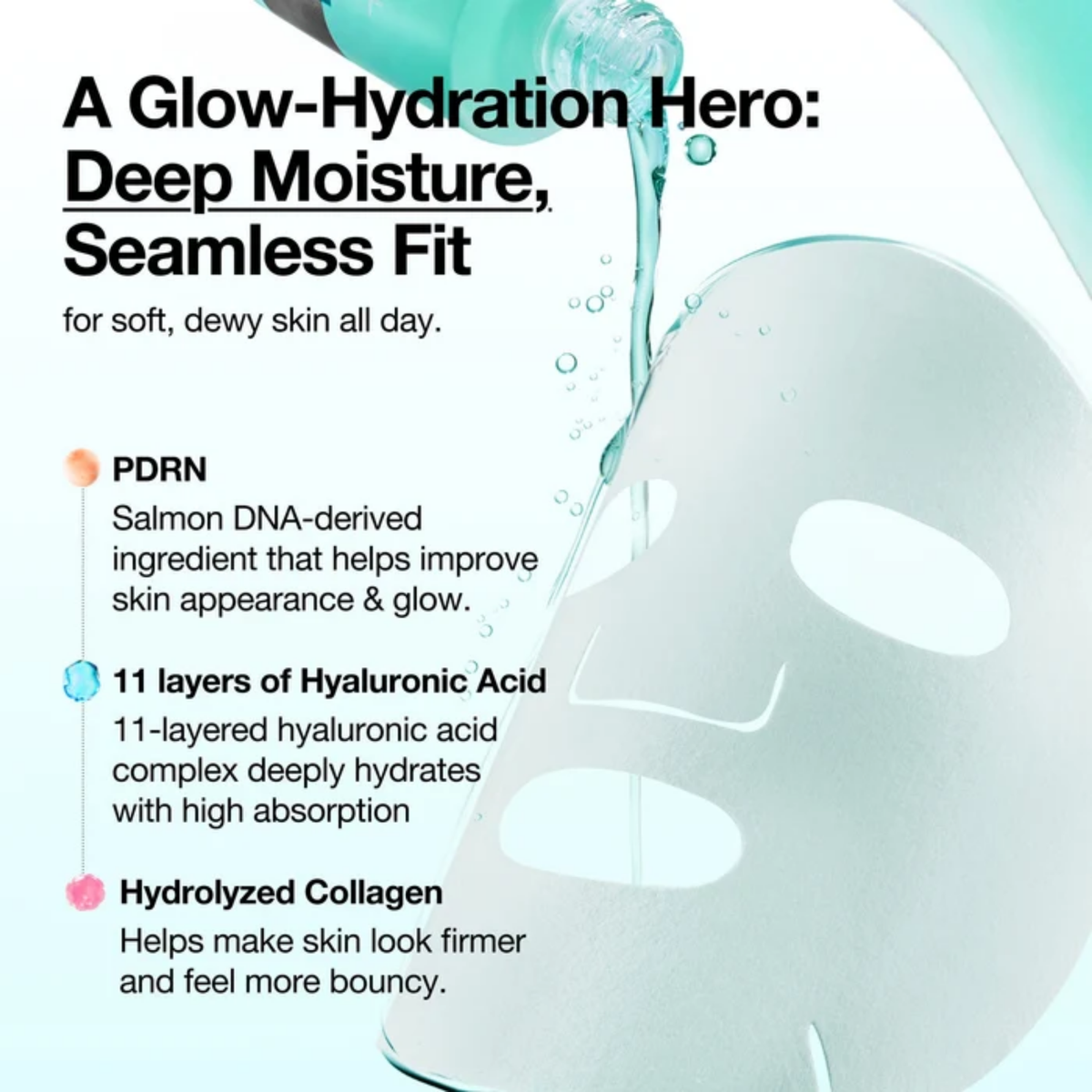 Anua PDRN Hyaluronic Acid Capsule 100 Serum Glow Pump Mask