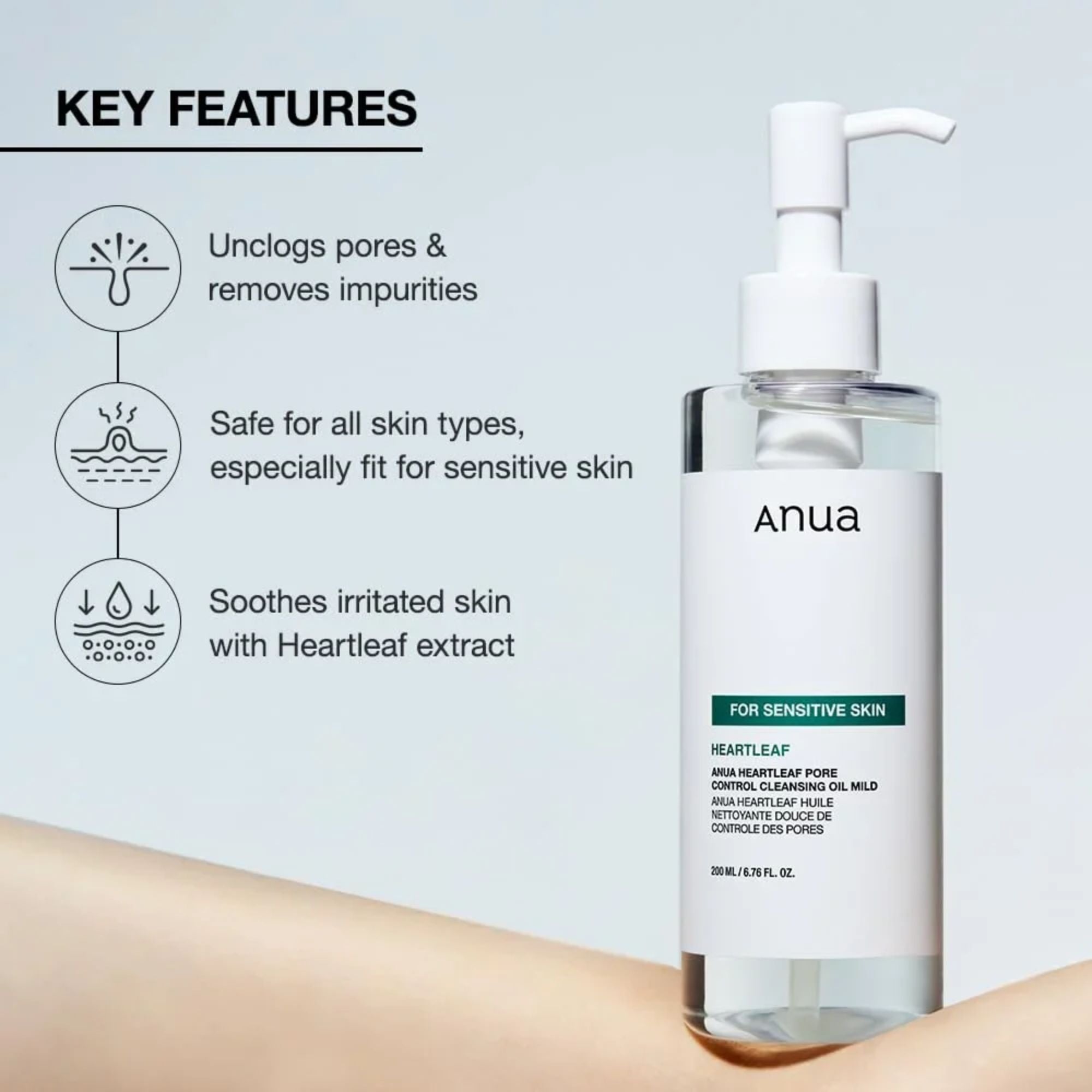 Anua Heartleaf Pore Control Cleansing Oil Mild For Sensitive Skin 200ml