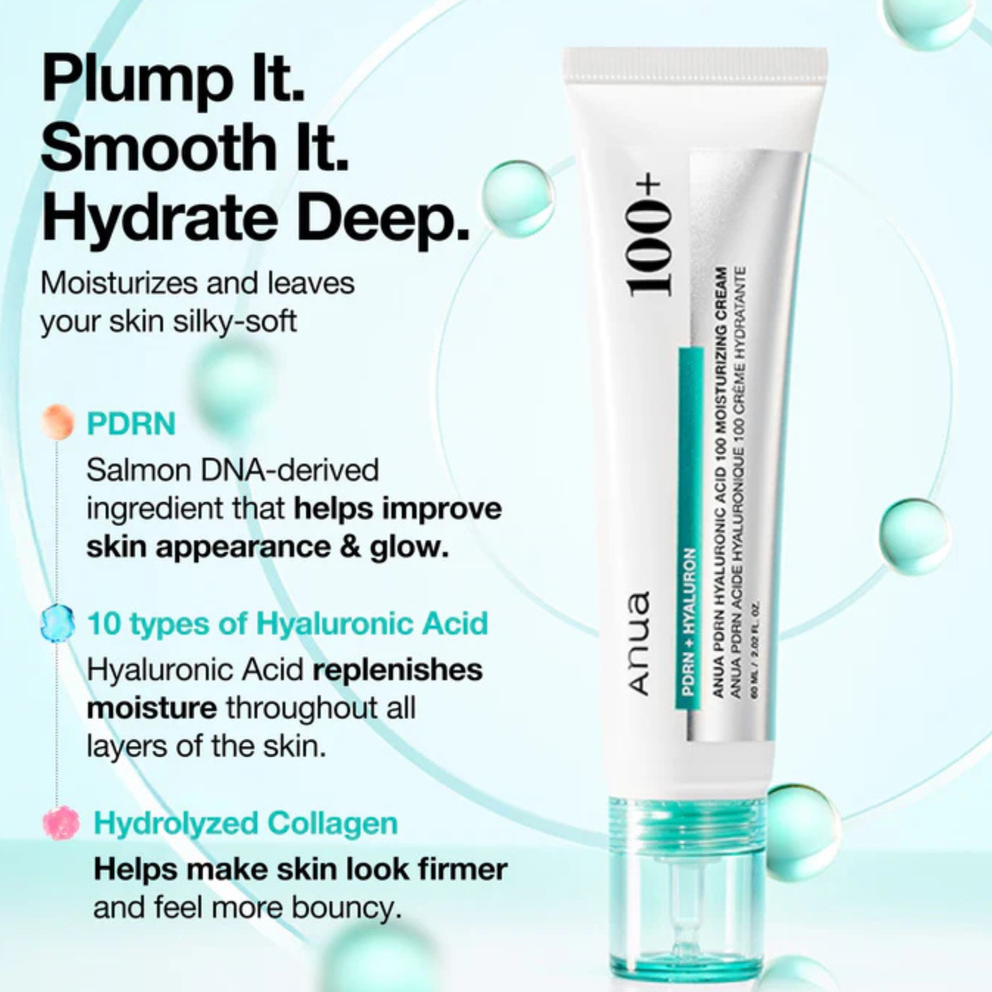 Anua PDRN Hyaluronic Acid 100 Moisturizing Cream 60ml