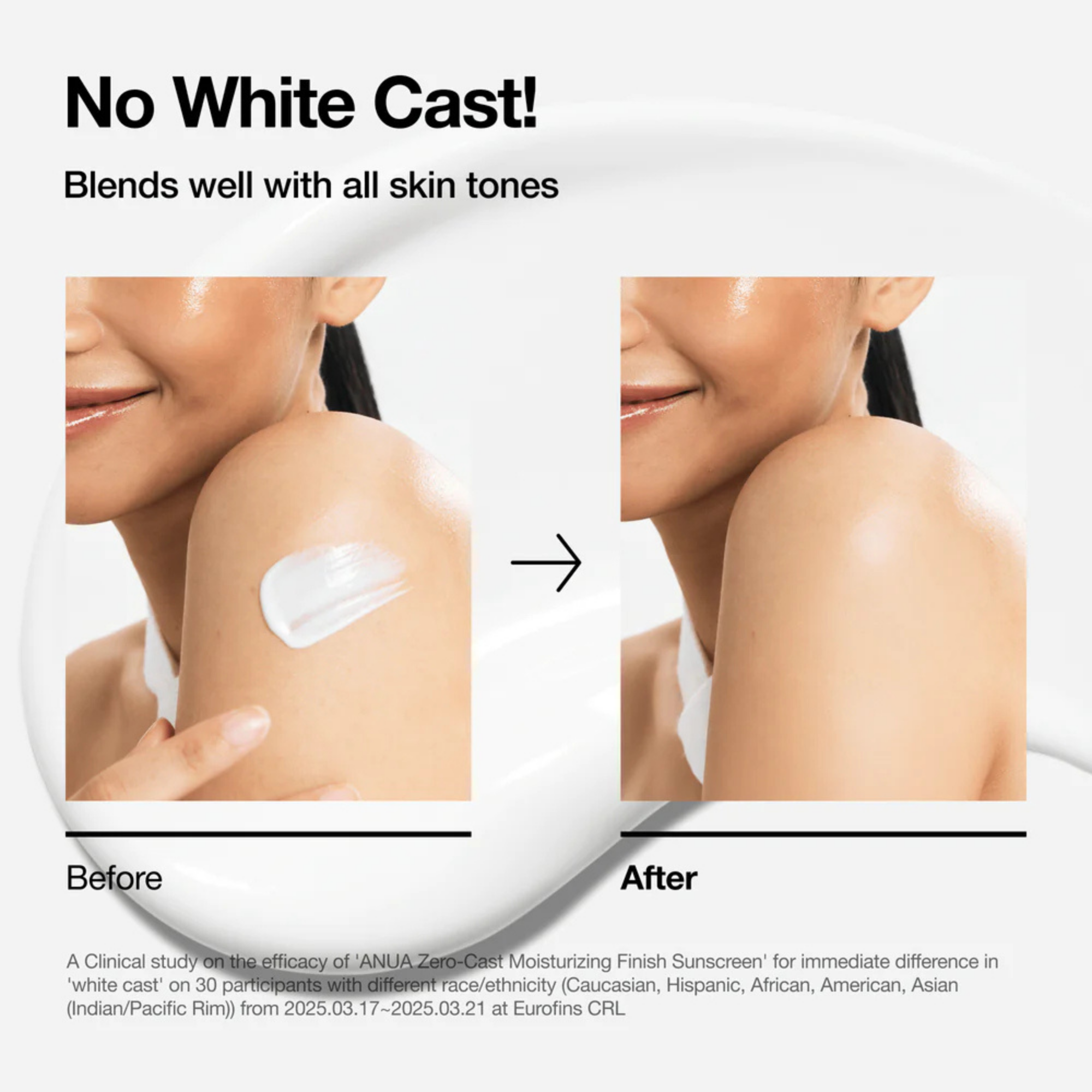 Anua Zero-Cast Moisturizing Finish Water Resistant Sunscreen SPF50+ PA++++