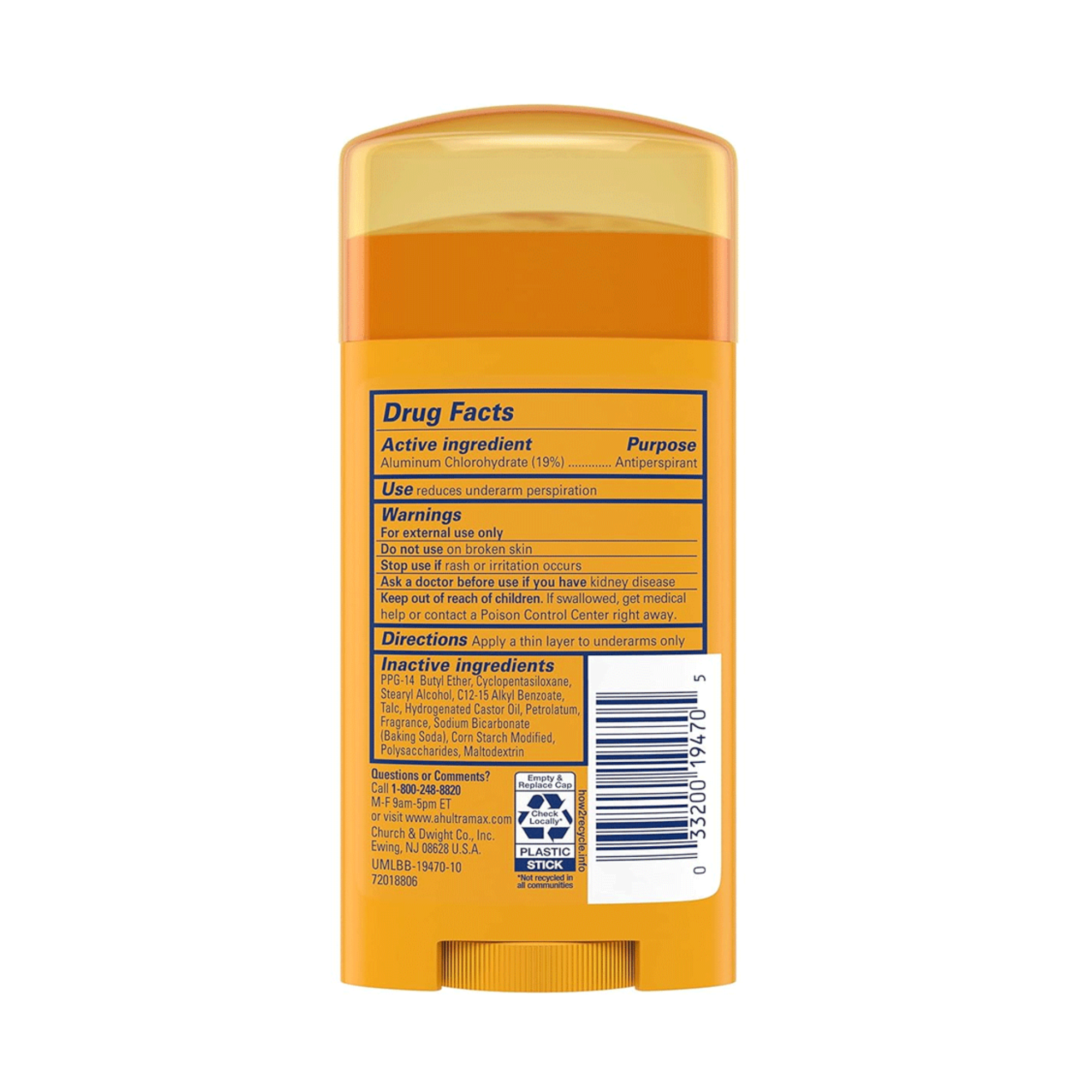 Arm & Hammer UltraMax Solid Antiperspirant Powder Fresh Deodorant