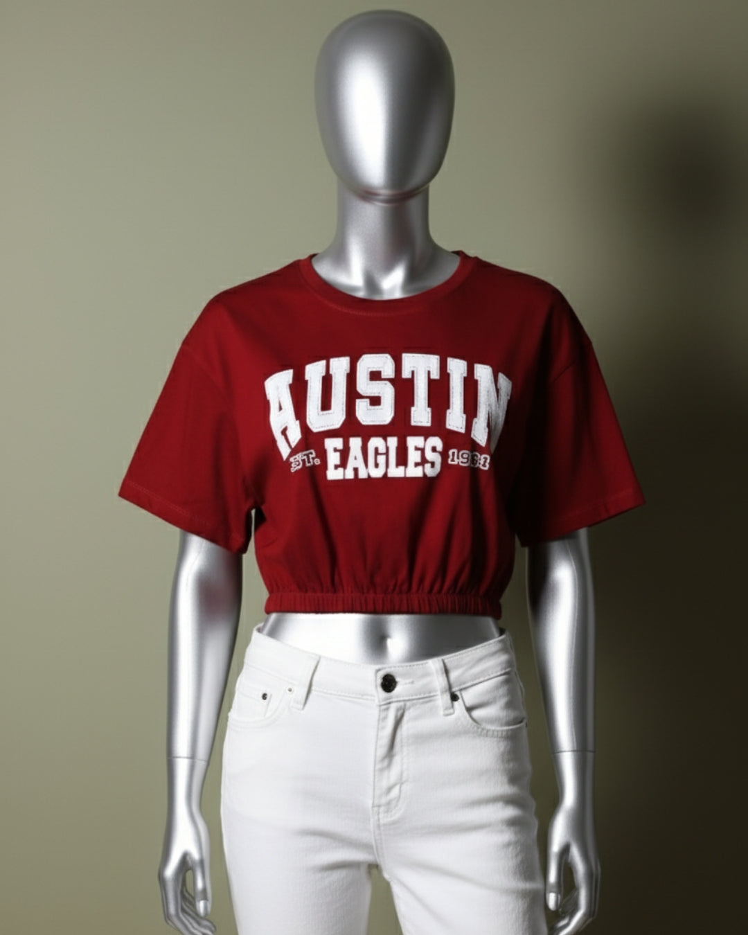 Loom Pakistan Austin Crop Top Maroon