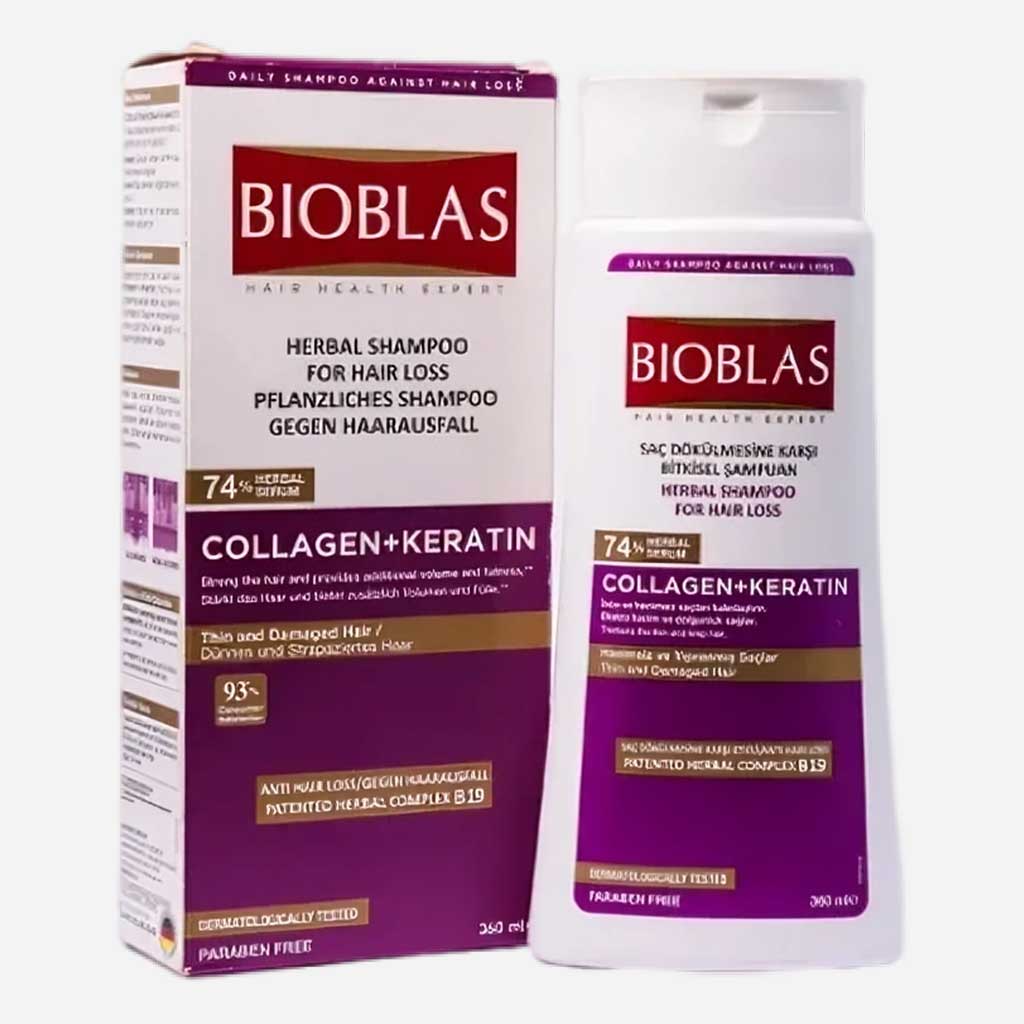 Bioblas Herbal Shampoo For Hair Loss Collagen + Keratin 360ml