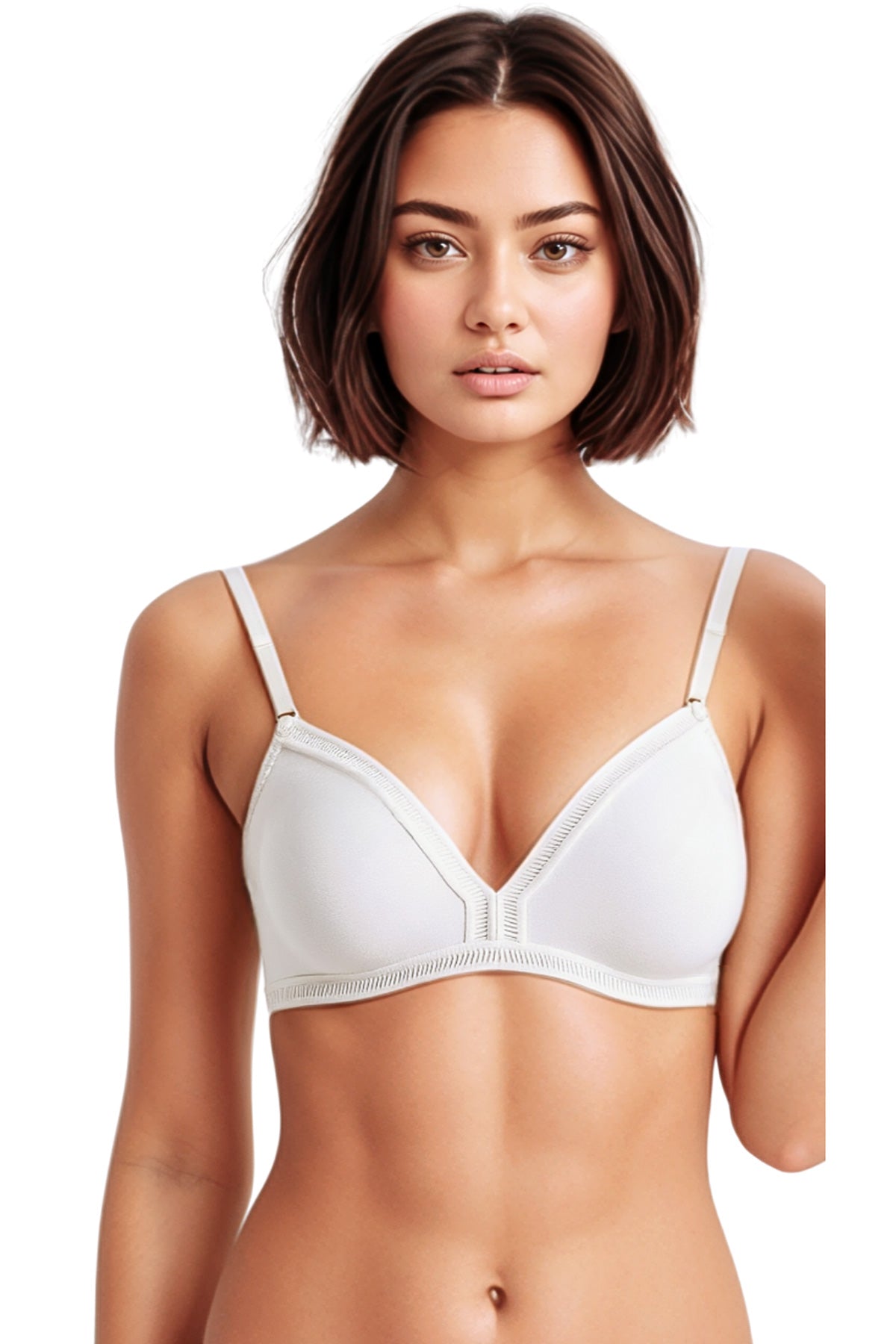 BLS Alma Non Padded Cotton Bralette Ivory