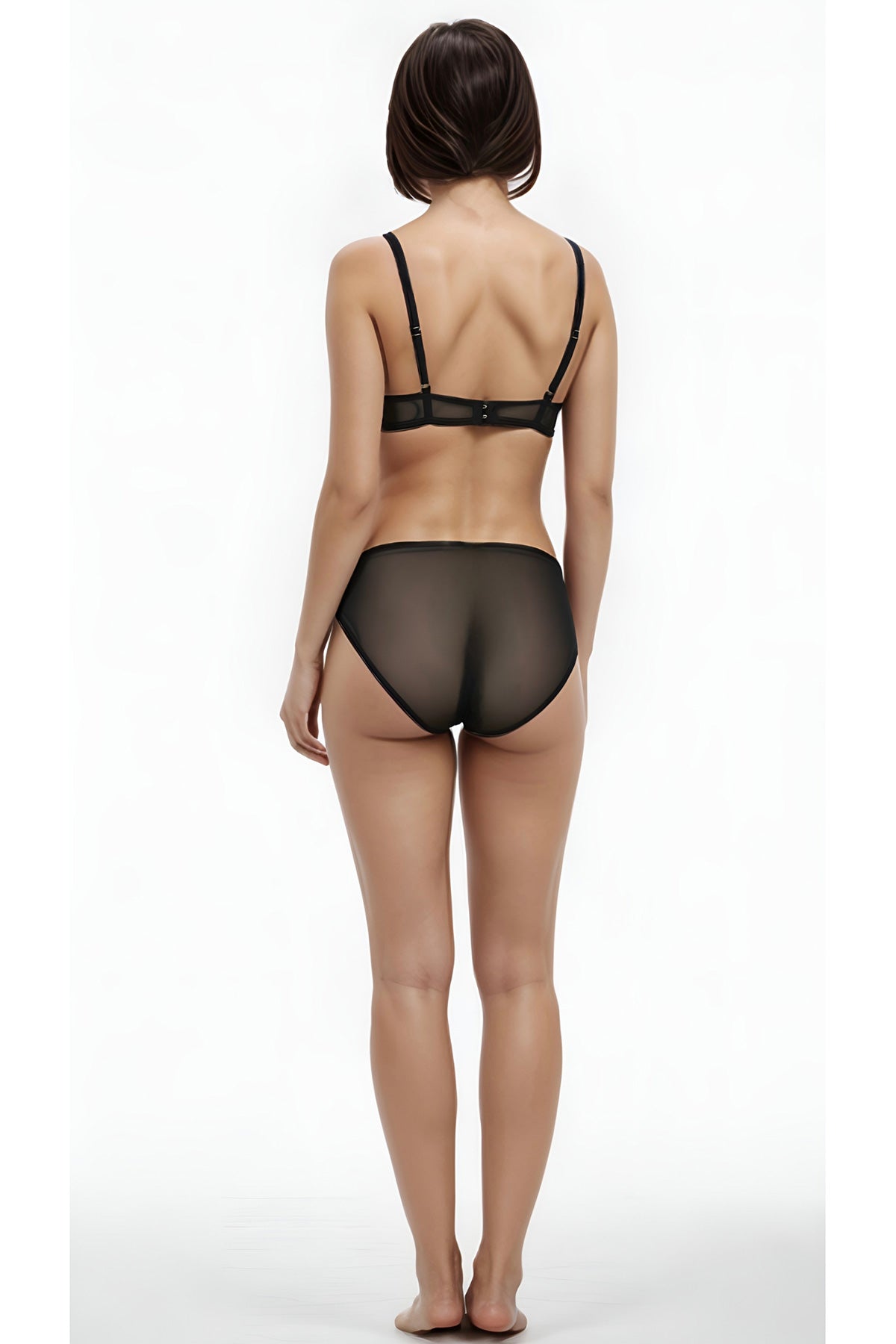 BLS Aria Padded And Wired Strapless Demi Bra Black