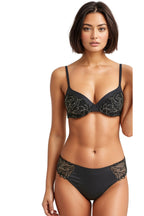 BLS Aria Padded And Wired Strapless Demi Bra Black