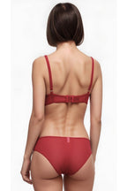 BLS Aria Padded And Wired Strapless Demi Bra Set Red