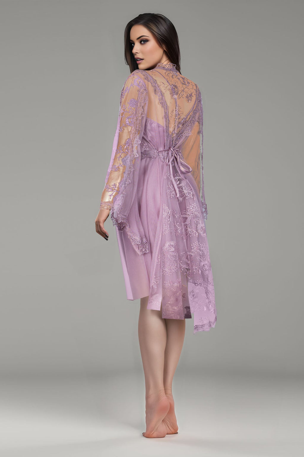 BLS Babette Silk And Lace Nighty Rose