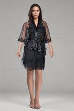 BLS Bess Silk And Lace Nighty Black