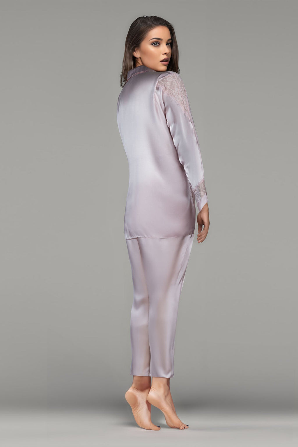 BLS Beulah Silk Pajama Set Powder Pink