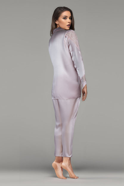 BLS Beulah Silk Pajama Set Powder Pink