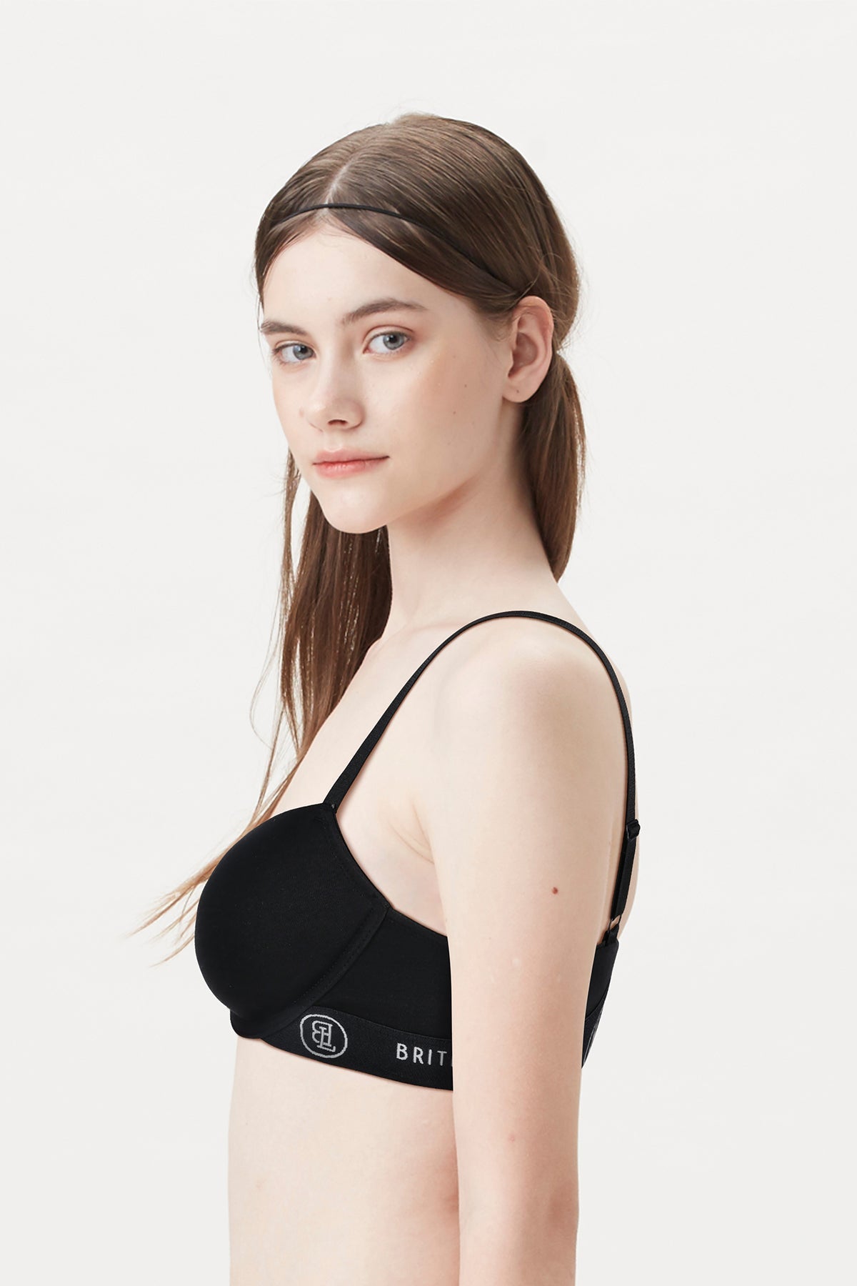 BLS Cheree Wired And Padded Cotton Bra Black 34C