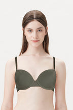 BLS Cheree Wired And Padded Cotton Bra Leaf Green