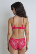 BLS Eartha Wired And Paded Lace Bra Set Red