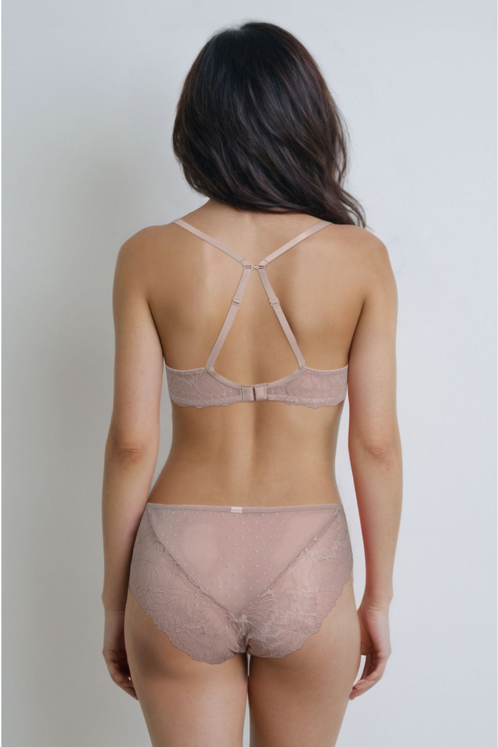 BLS Edwina Wired And Non Padded Lace Bra Set Skin