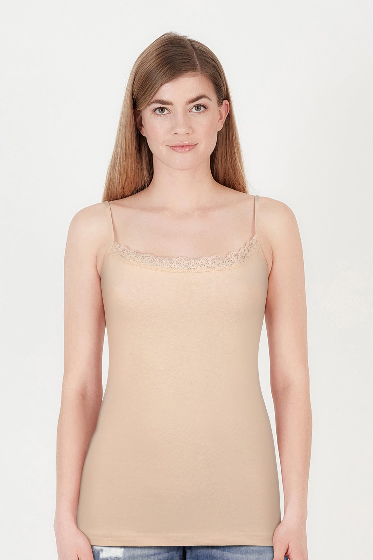 BLS Zendaya Stretchable Cotton Camisole Beige