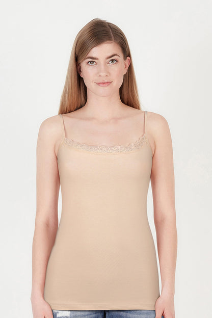 BLS Zendaya Stretchable Cotton Camisole Beige