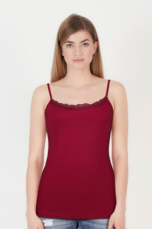 BLS Zendaya Stretchable Cotton Camisole Bordo