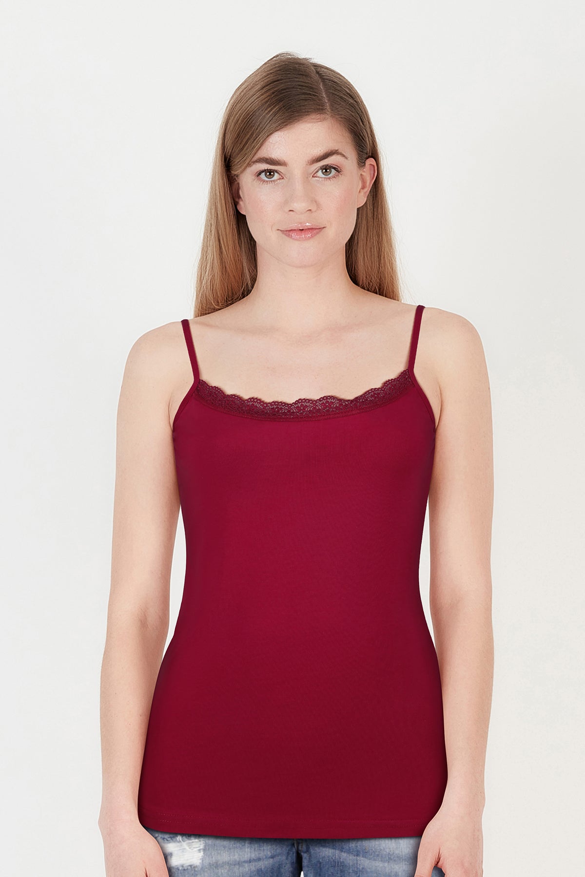 BLS Zendaya Stretchable Cotton Camisole Bordo
