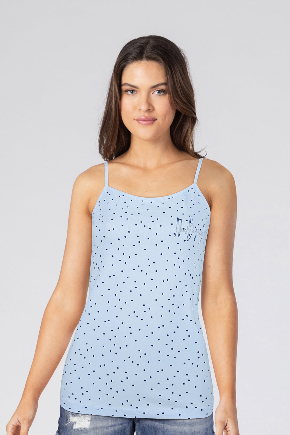 BLS Zorana Stretchable Cotton Camisole Light Blue